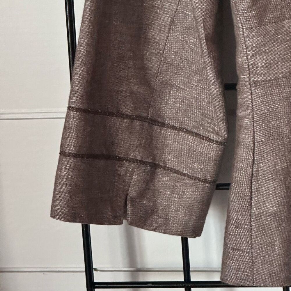 Coldwater Creek Linen Blend Blazer Womens 4‎ Brown Business Casual - Picture 5 of 12